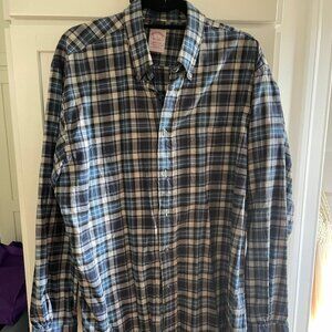 Blue Plaid Button Down Shirt
